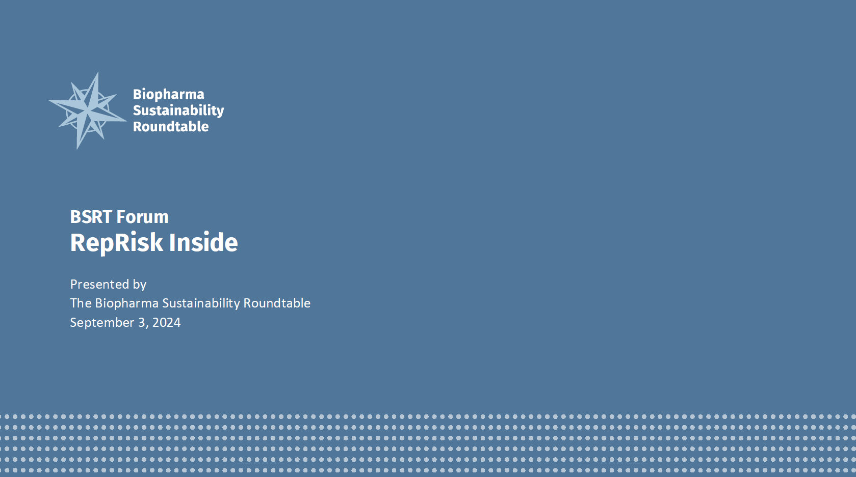 BSRT Forum with RepRisk